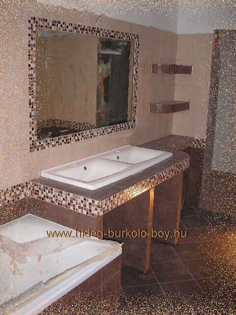 fürdőszoba felújítás, épített mosdó