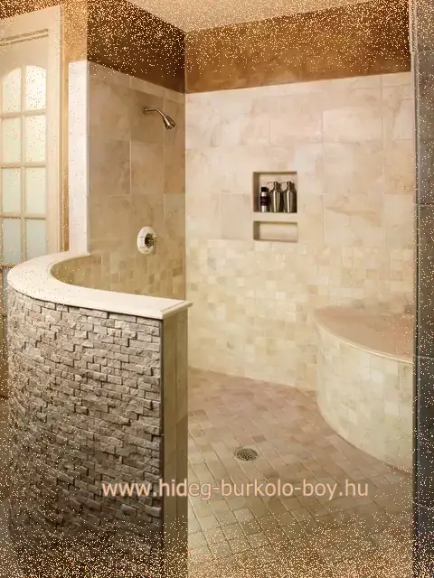 fürdőszoba íves elválasztó fal