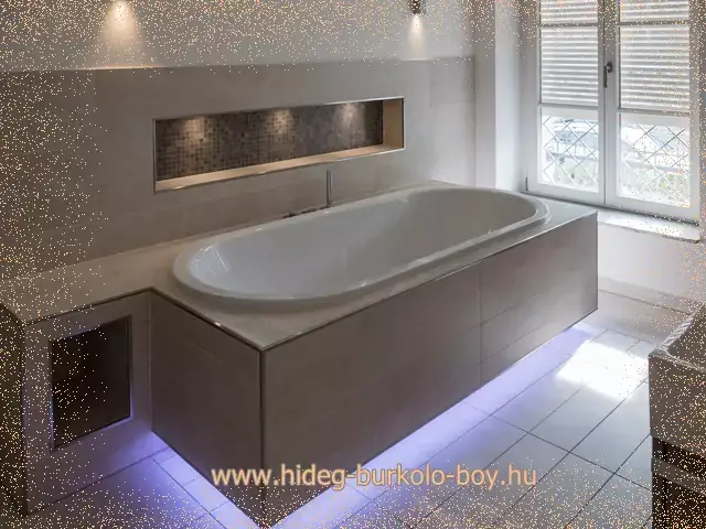 fürdőszoba rejtett led világítás kád alatt