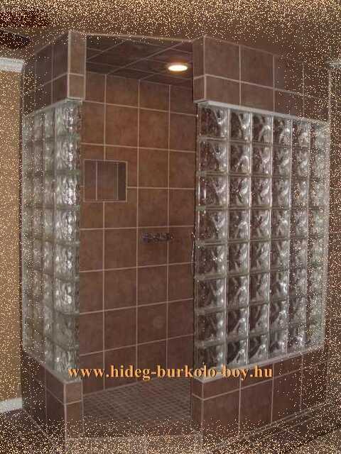 zuhanyzó fal üvegtéglával
